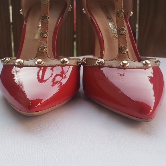 Audrey Brooke Red Pumps. Size 7M. 3 1/2" Heels - Picture 8 of 8